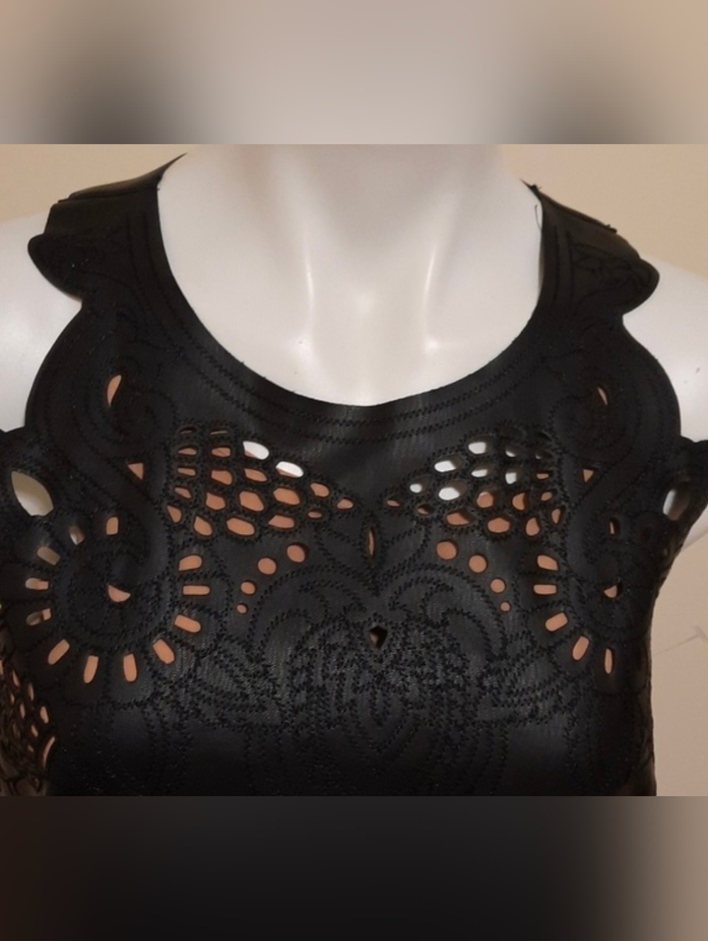 Anthropologie Leather Backless Mini Dress - Picture 5 of 7
